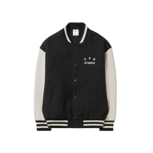 아이앱 스튜디오 스타디움 자켓 블랙 아이보리 IAB Studio Stadium Jacket Black Ivory